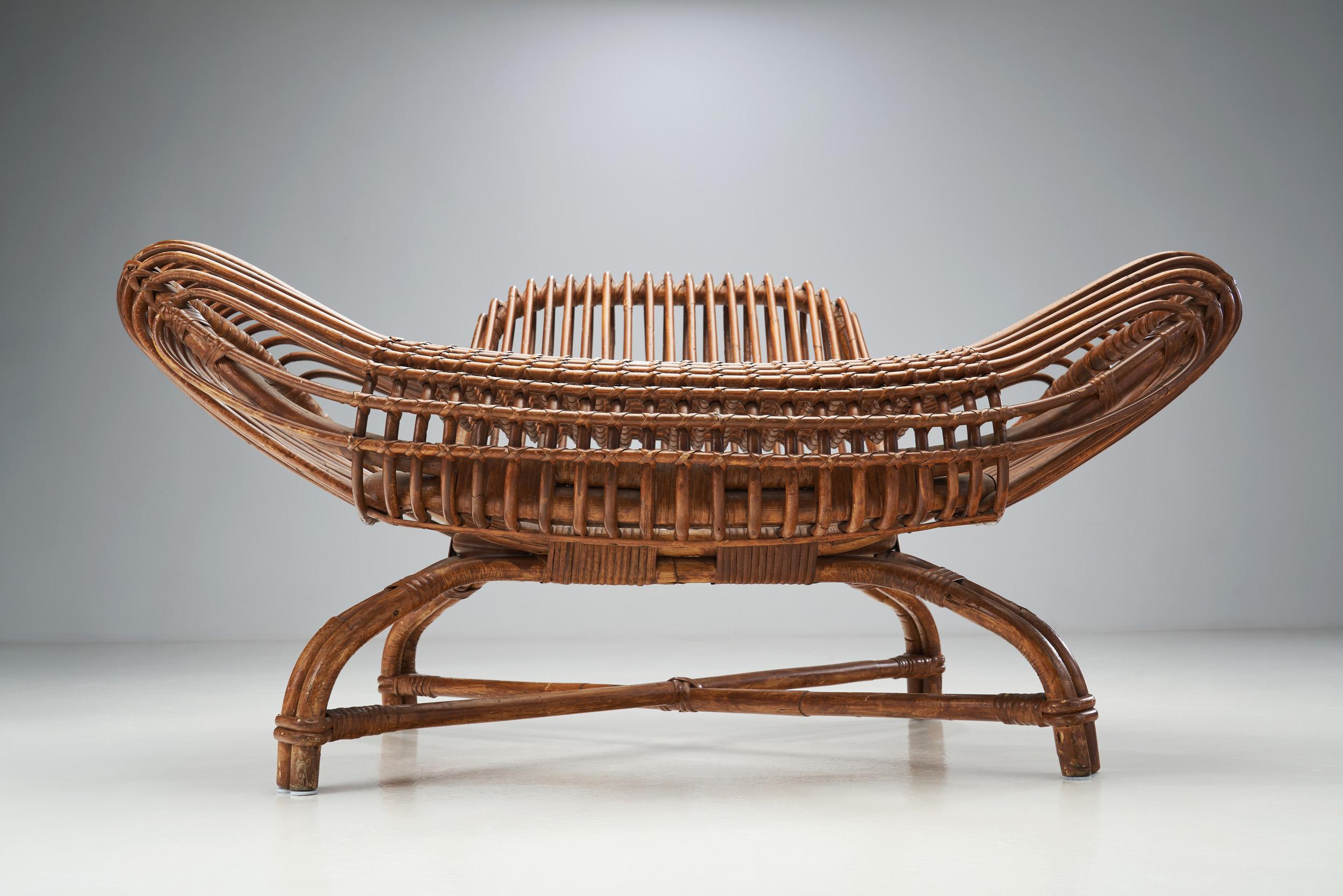 Asanao Uematsu Gemma Boutique Edition Bamboo and Wicker Chair, Japan, 1960s 6