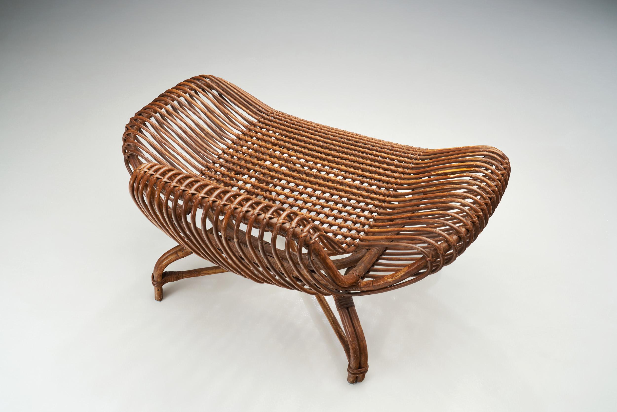 Asanao Uematsu Gemma Boutique Edition Bamboo and Wicker Chair, Japan, 1960s In Good Condition In Utrecht, NL