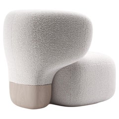 ASAWA Sculptural Contemporary Armchair in Fabric and solid wood