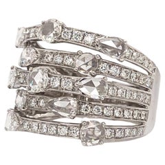 The Row Collection 5 Row Band Diamants taille rose et brillant 1.84 Carat Tw 18k Wh