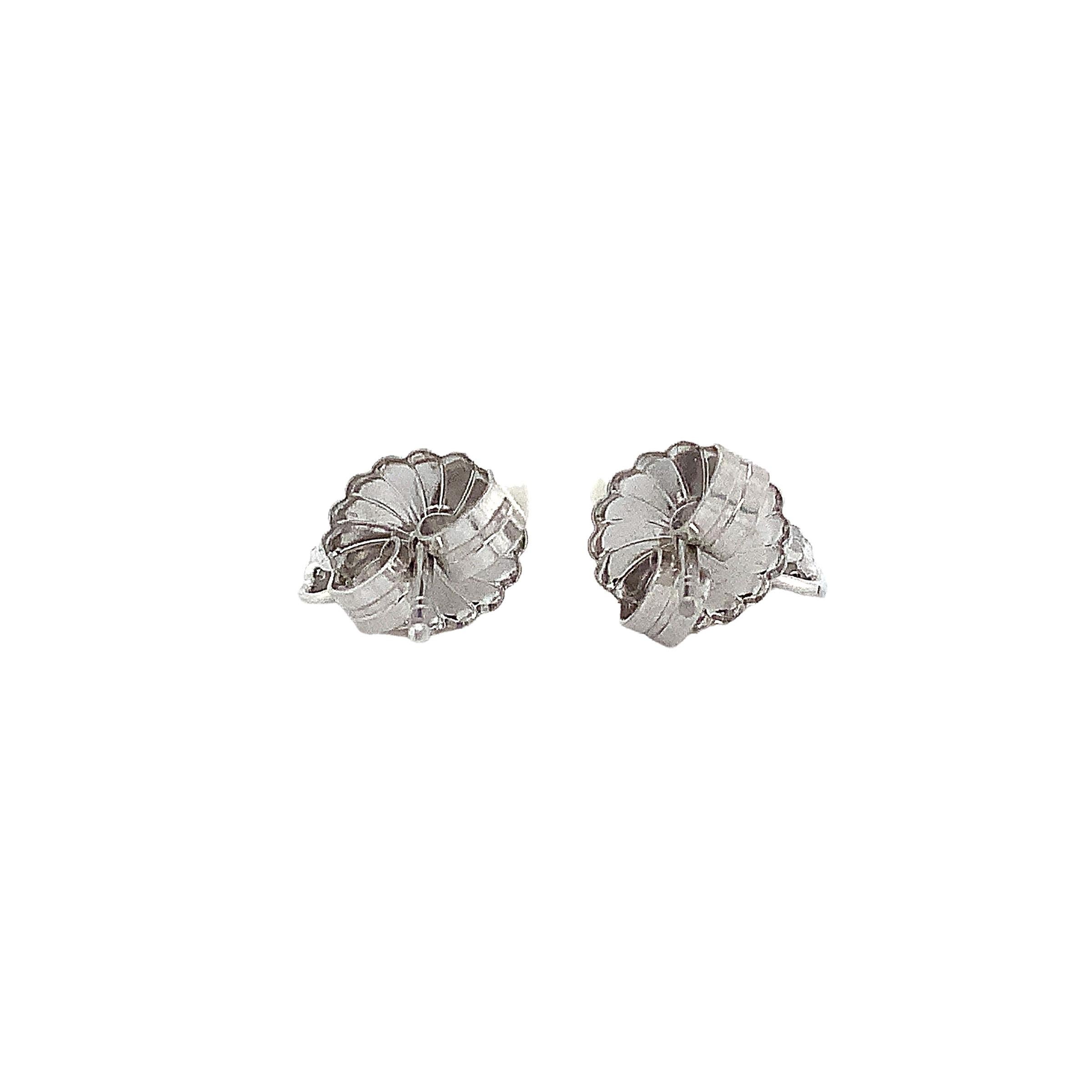 Taille brillant Collection ASBA - Boucles d'oreilles avec perles des mers du Sud et diamants en or blanc 14K en vente