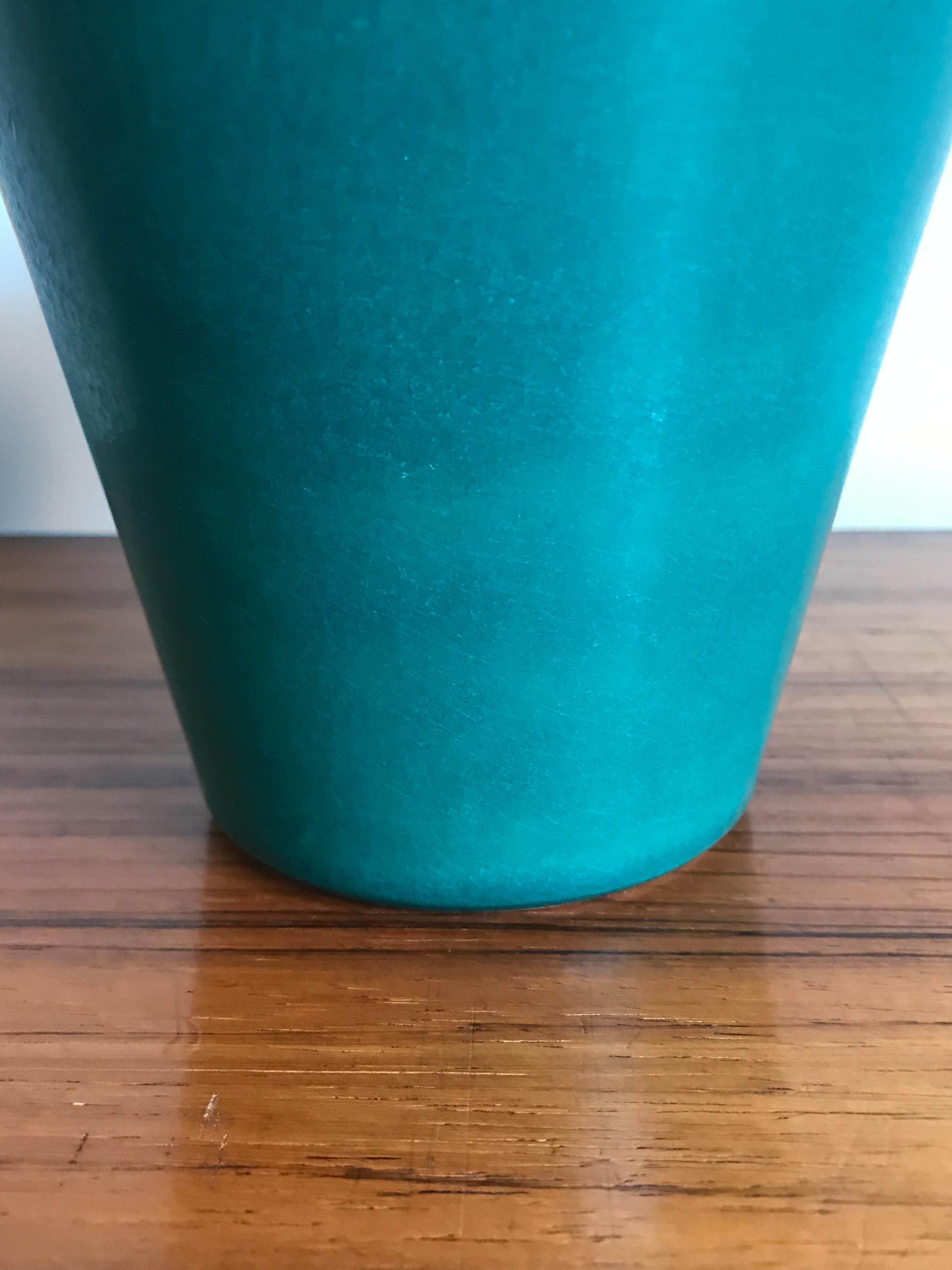Danish Asbo Stentøj Art Pottery of Køge Denmark Green Stoneware Vase, 1950s