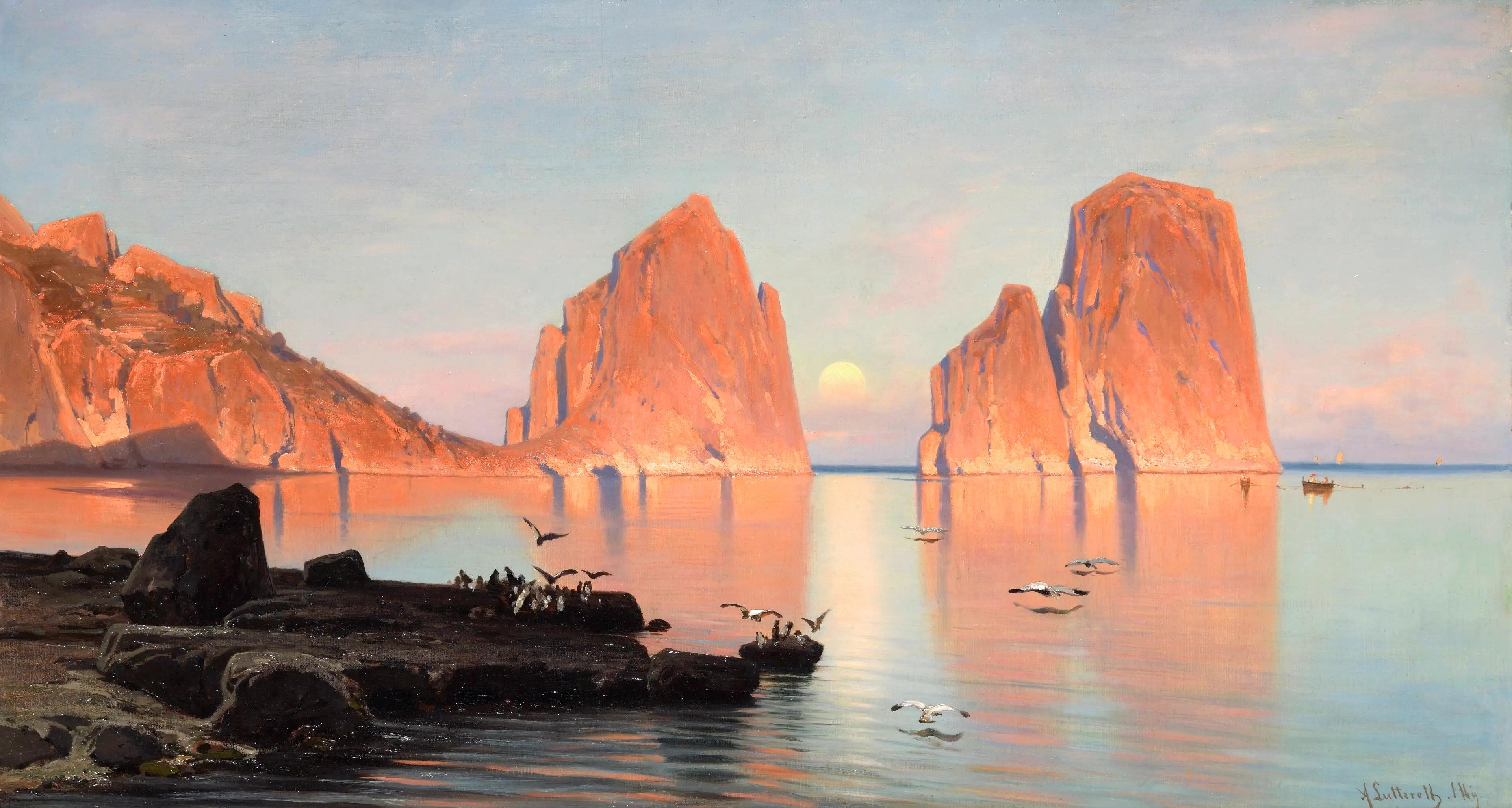 Ascan Lutteroth Landscape Painting - Capri - The Faraglioni