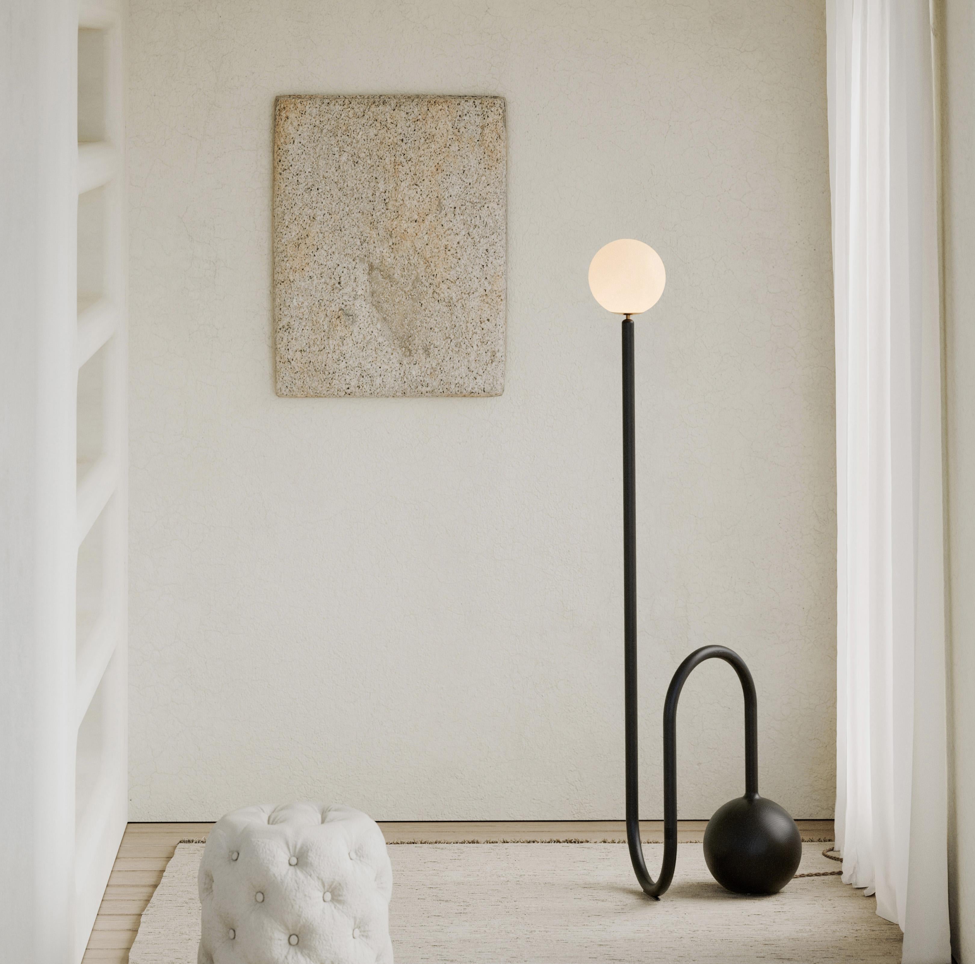 Ascend Floor Lamp in Ebonized Ash by Objects & Ideas In New Condition For Sale In Brooklyn, NY