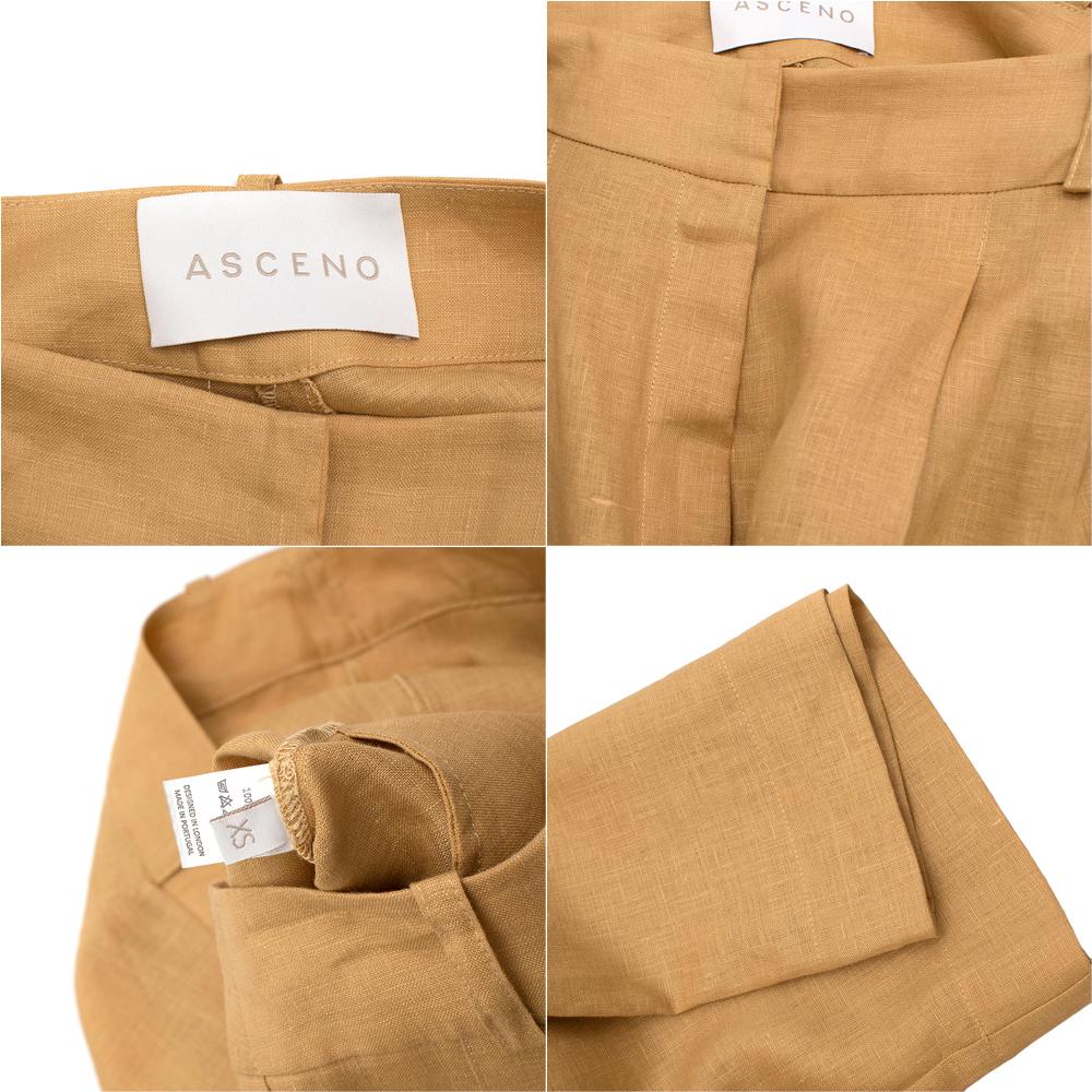 Asceno Azores Mustard Linen Blazer and Rivello High-Rise Trouser - US size 4 For Sale 4