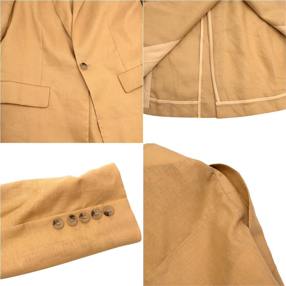 Asceno Azores Mustard Linen Blazer and Rivello High-Rise Trouser - US size 4 For Sale 3