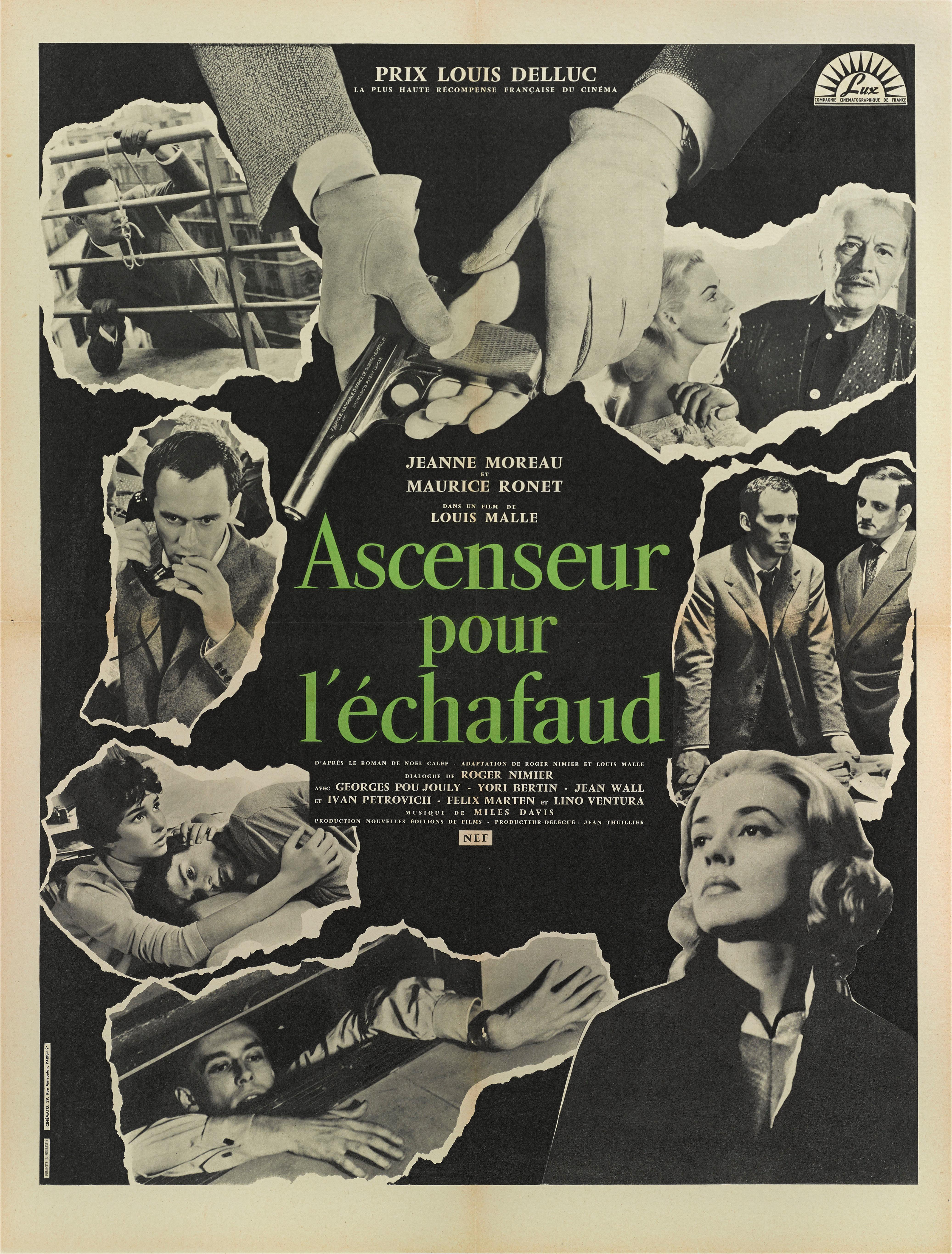 Original French Movie poster Louis Malle's 1958 French new wave film.
The poster is designed by Jacques Fourastie. This poster is conservation linen backed and it would be shipped in a very strong tube and sent by Federal Express.
