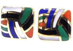 Asch Grossbardt 14 K Stone Inlay Ear Clip