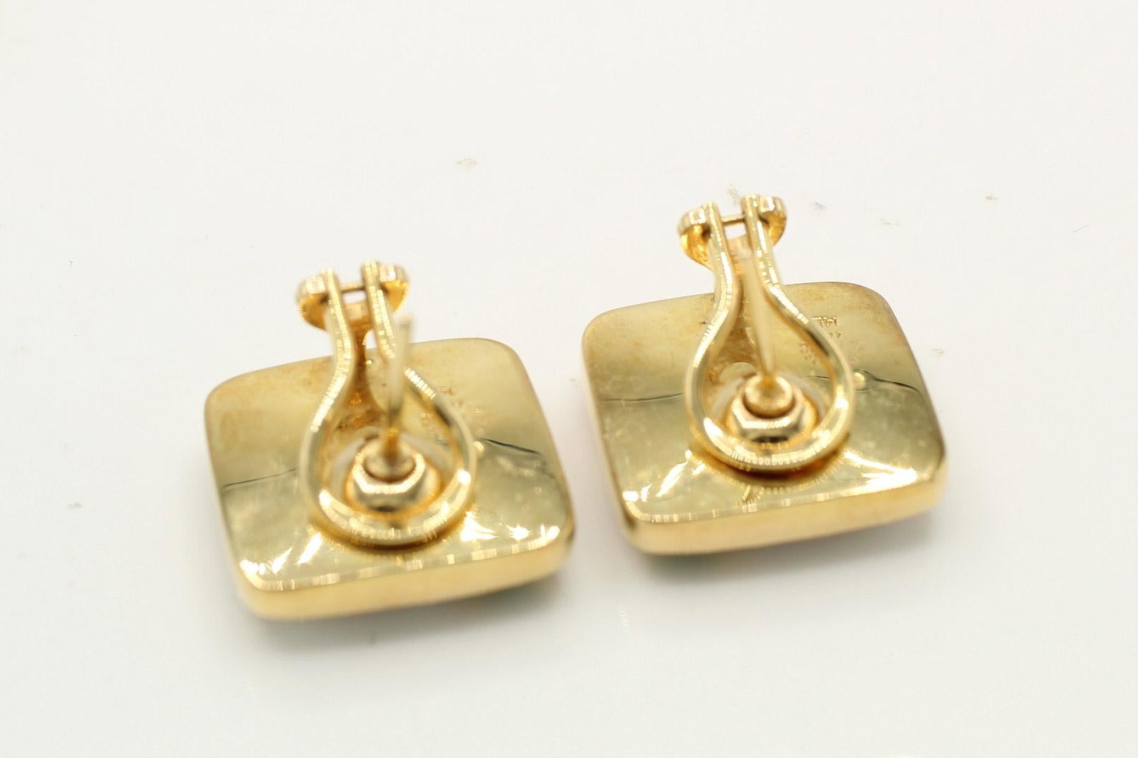 Asch Grossbardt 14 K Stone Inlay Ear Clip in vendita 1