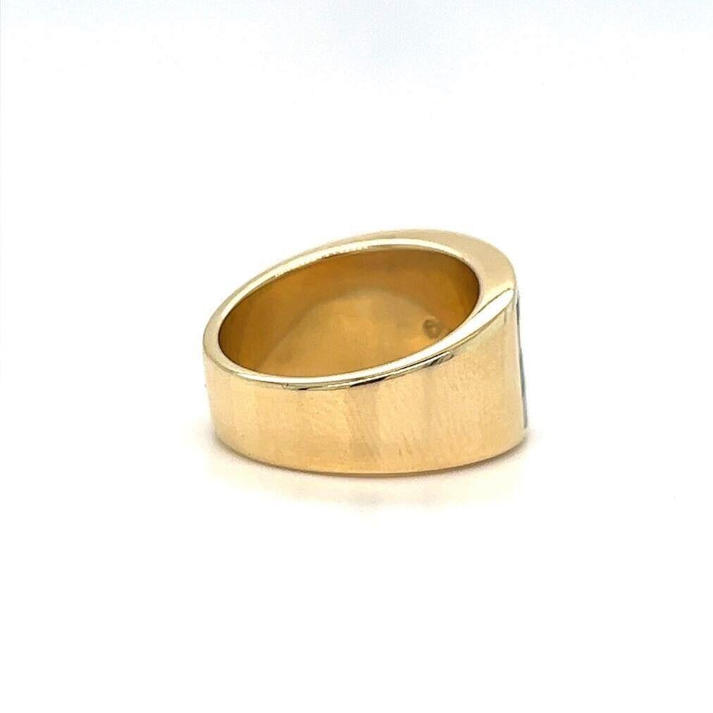 Asch Grossbardt 14 Karat Yellow Gold Vintage Gemstone Inlay Ring Size 2