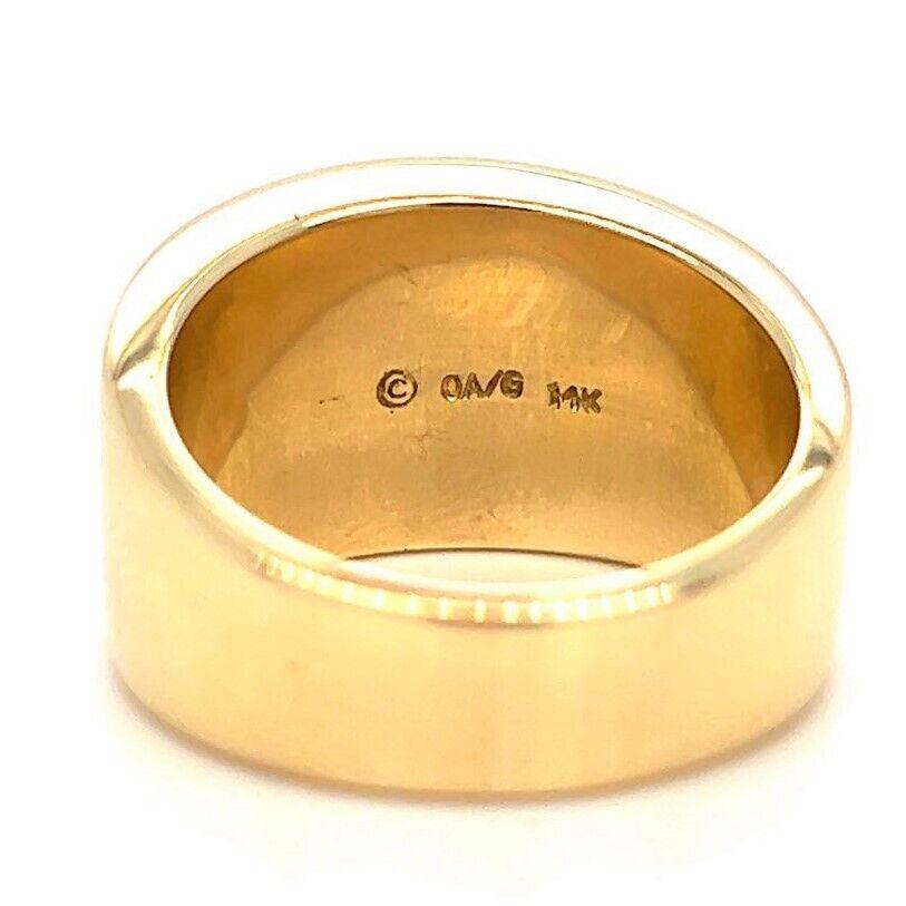 Asch Grossbardt 14 Karat Yellow Gold Vintage Gemstone Inlay Ring Size 4