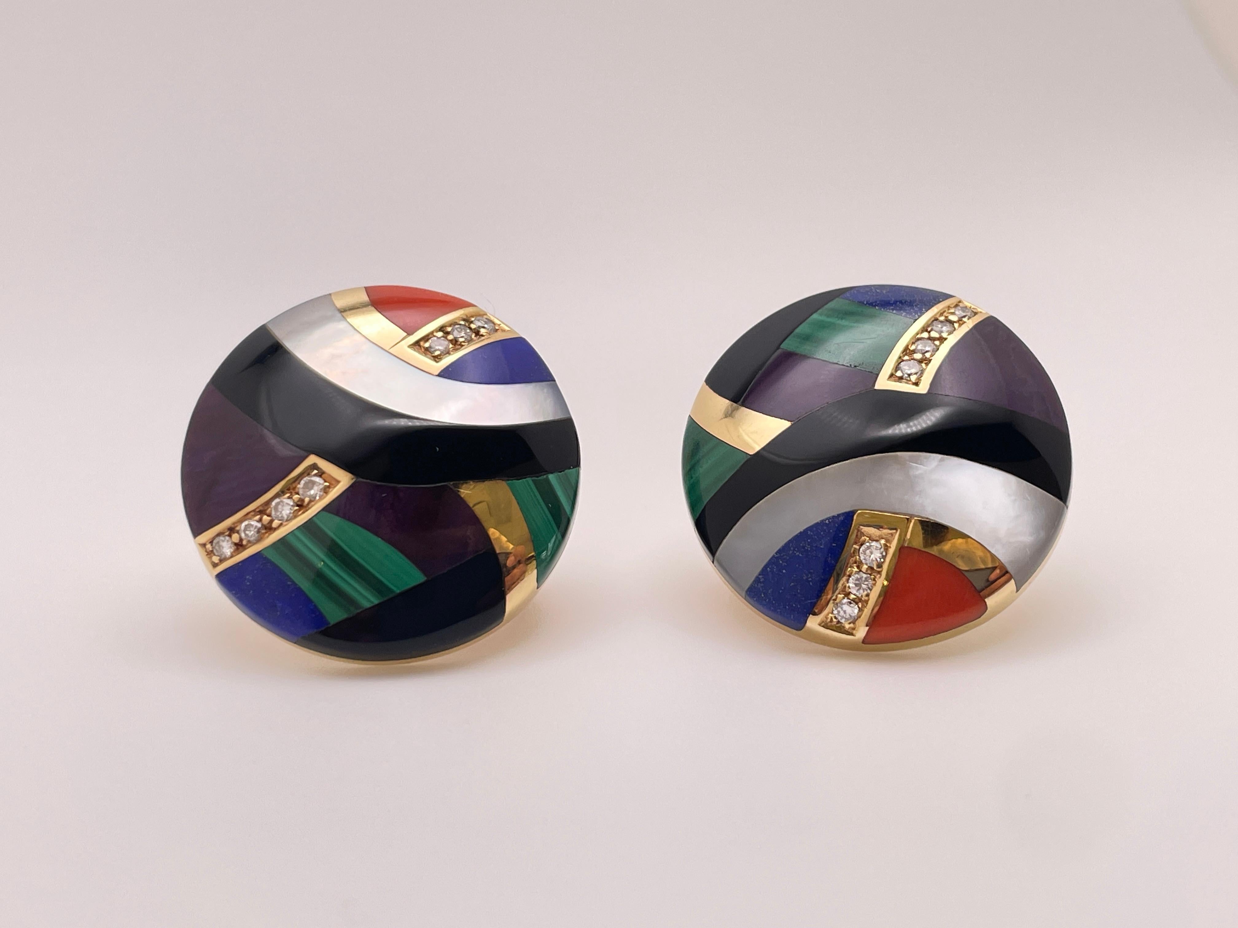 Bracciale e orecchini Asch Grossbardt in oro 14K con diamante astratto Picasso in vendita 7