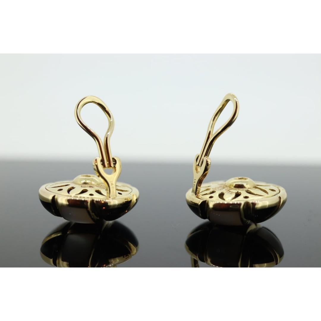 Asch Grossbardt 14K Gelbgold Intarsien-Edelstein Schachbrett Ohrringe Mutter Damen