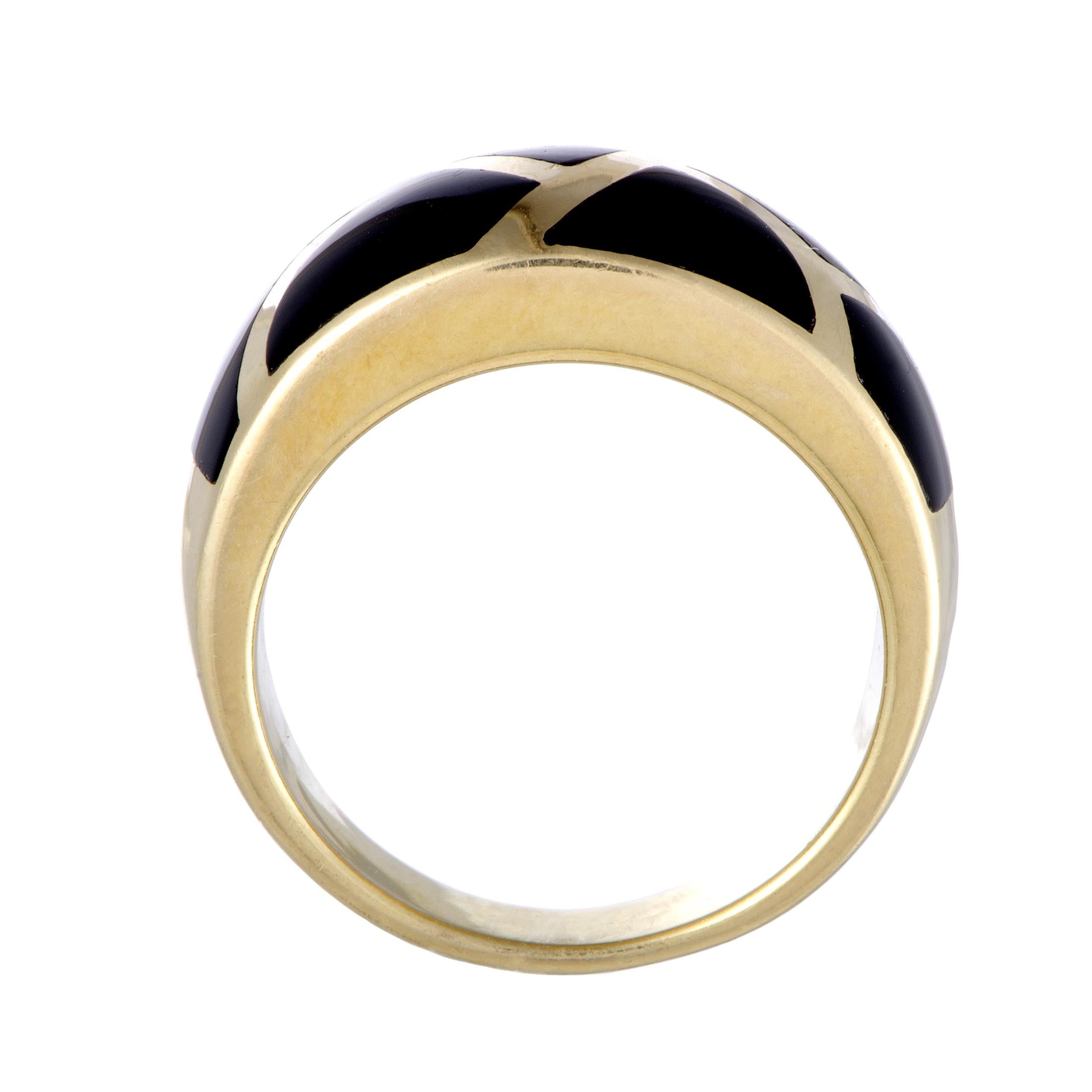 Boasting a captivatingly bold design, this exquisite Asch Grossbardt ring is a statement piece that will accentuate your outfit in a splendidly fashionable manner. The ring is made of eye-catching 14K yellow gold and weighs 7.6 grams.
