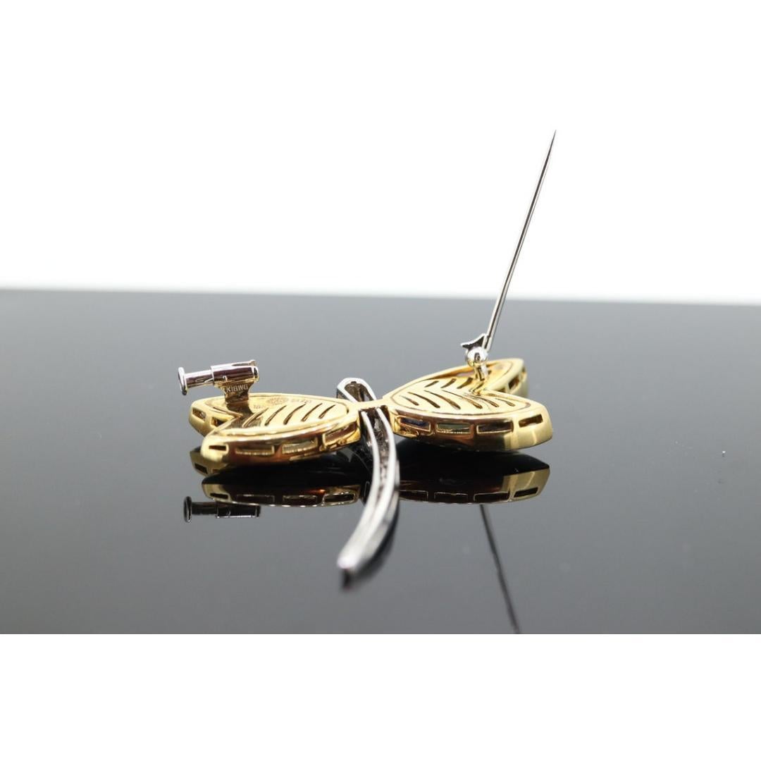 Asch Grossbardt 18K Gelbgold DIAMANTen Intarsien Edelstein DragonFly BROOCH Anhänger Damen im Angebot