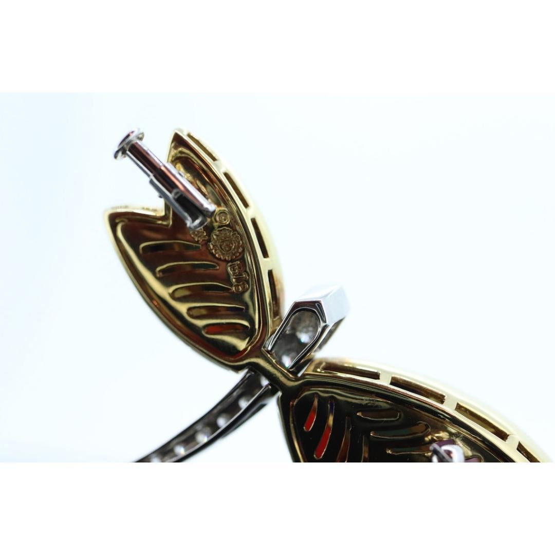 Asch Grossbardt 18K Gelbgold DIAMANTen Intarsien Edelstein DragonFly BROOCH Anhänger im Angebot 4