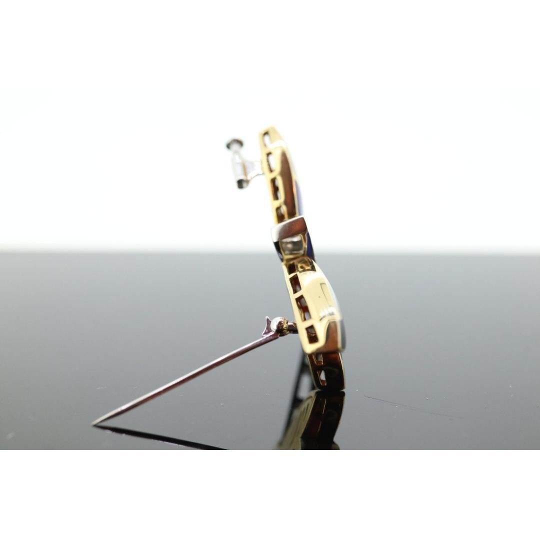 Asch Grossbardt 18K Gelbgold DIAMANTen Intarsien Edelstein DragonFly BROOCH Anhänger im Angebot 5