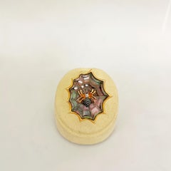 Asch Grossbardt 18KT RG Anillo Telaraña con Diamante Araña y Madreperla