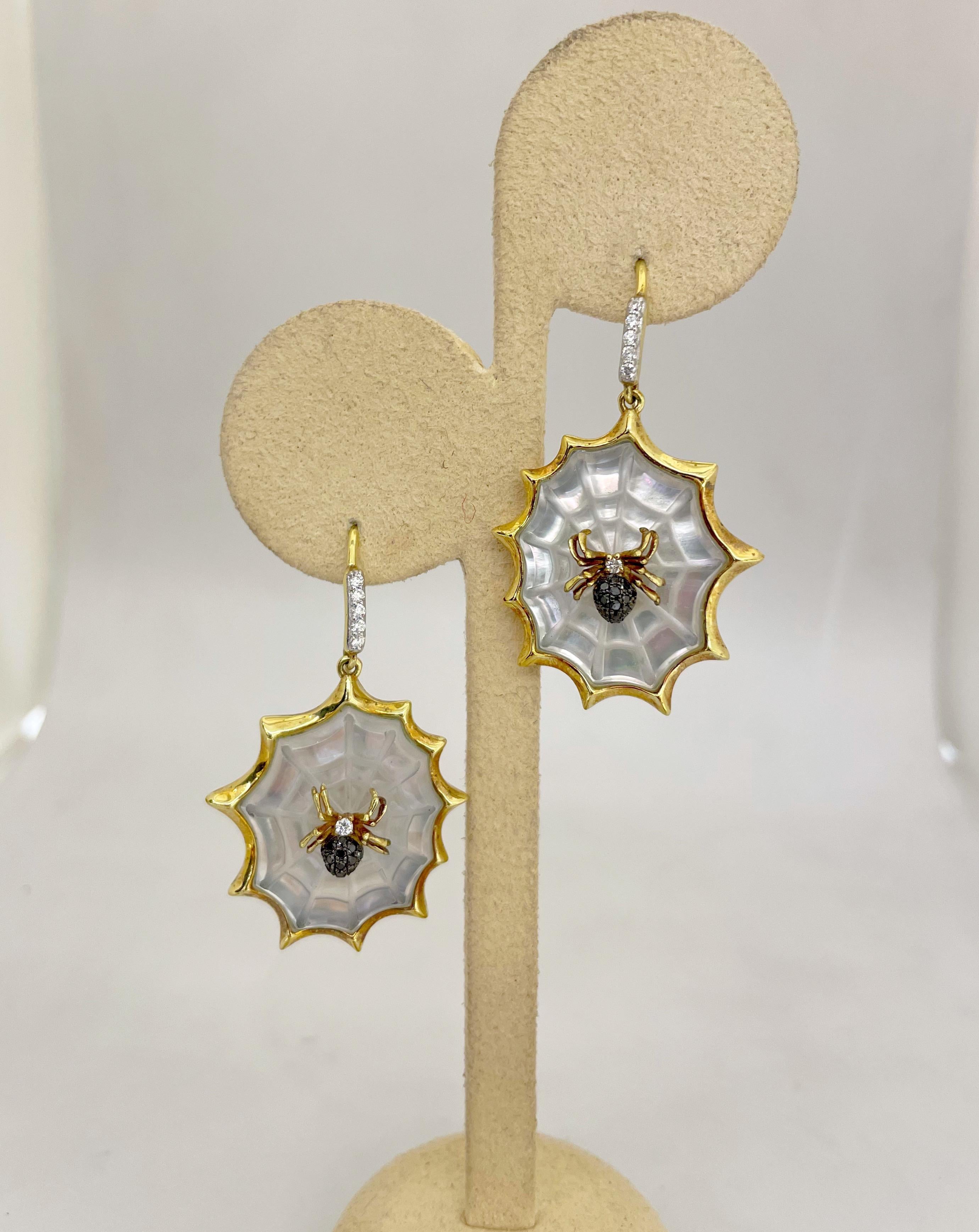 spider pearl earrings