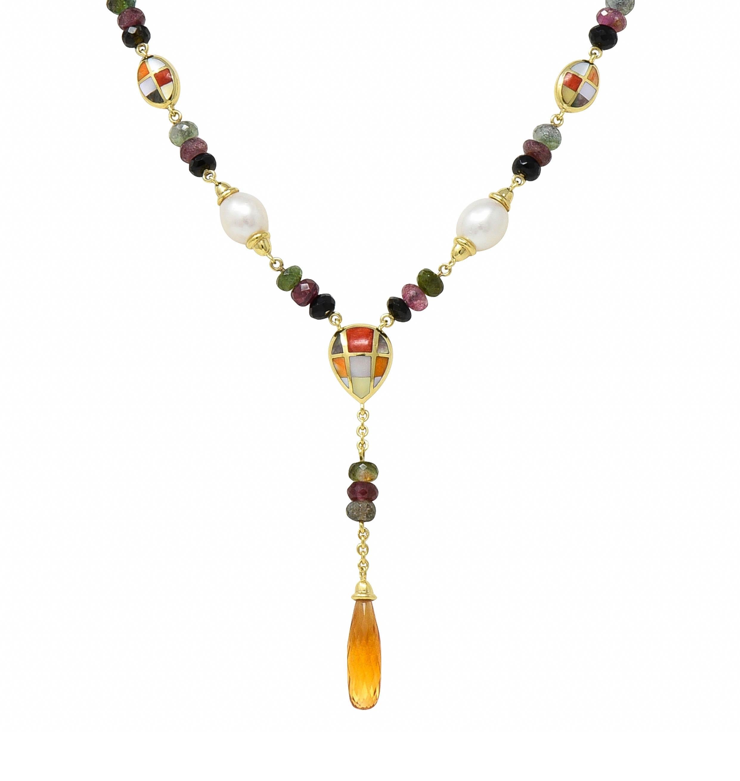 Asch Grossbardt 2000 Collana con perle e citrino con intarsi in oro 14 carati in vendita 6