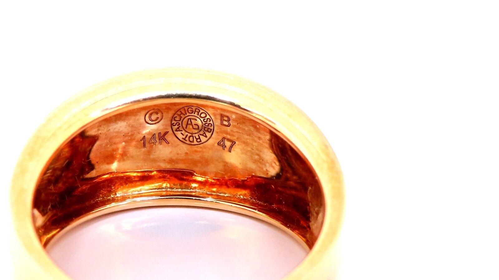 Authentic Asch Grossbardt

CArved Moonstone Twin band.

threads of greens, orange and some yellows.

14kt. yellow gold

6.7 grams.

Ring measures: 10mm wide

Depth: 4mm

current ring size: 6.5