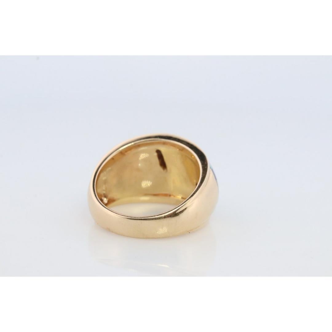 Asch Grossbardt Dome RING 14K Gelbgold Einlegearbeit Edelstein Ring Perlmutt 1