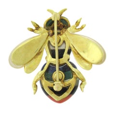 Asch-Grossbardt Gem Inlay Bee Brooch