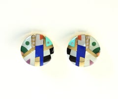 Asch Grossbardt Inlaid Multistone Earrings
