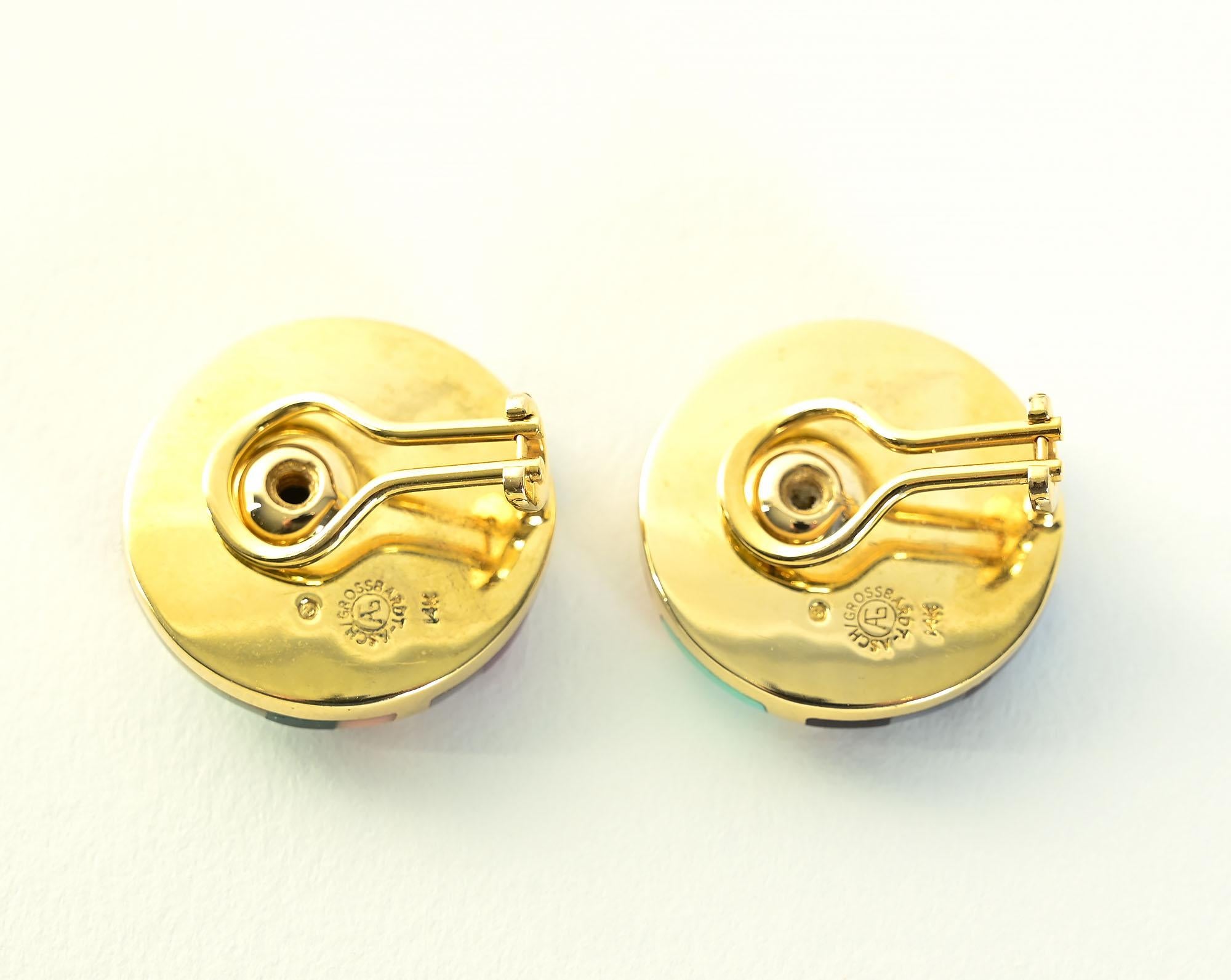 Pendientes Asch Grossbardt Multicristal con Incrustaciones Sin cortar