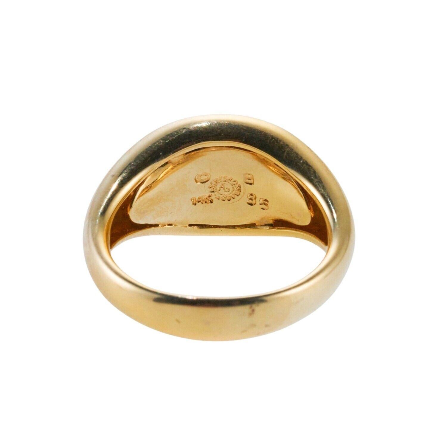 Goldring, Asch Grossbardt MOP Onyx, Lapislazuli, Korallen-Intarsien, Diamant (Ungeschliffen) im Angebot