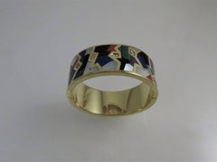 Asch Grossbardt Multi-Color Diamond Hinged Bangle Bracelet