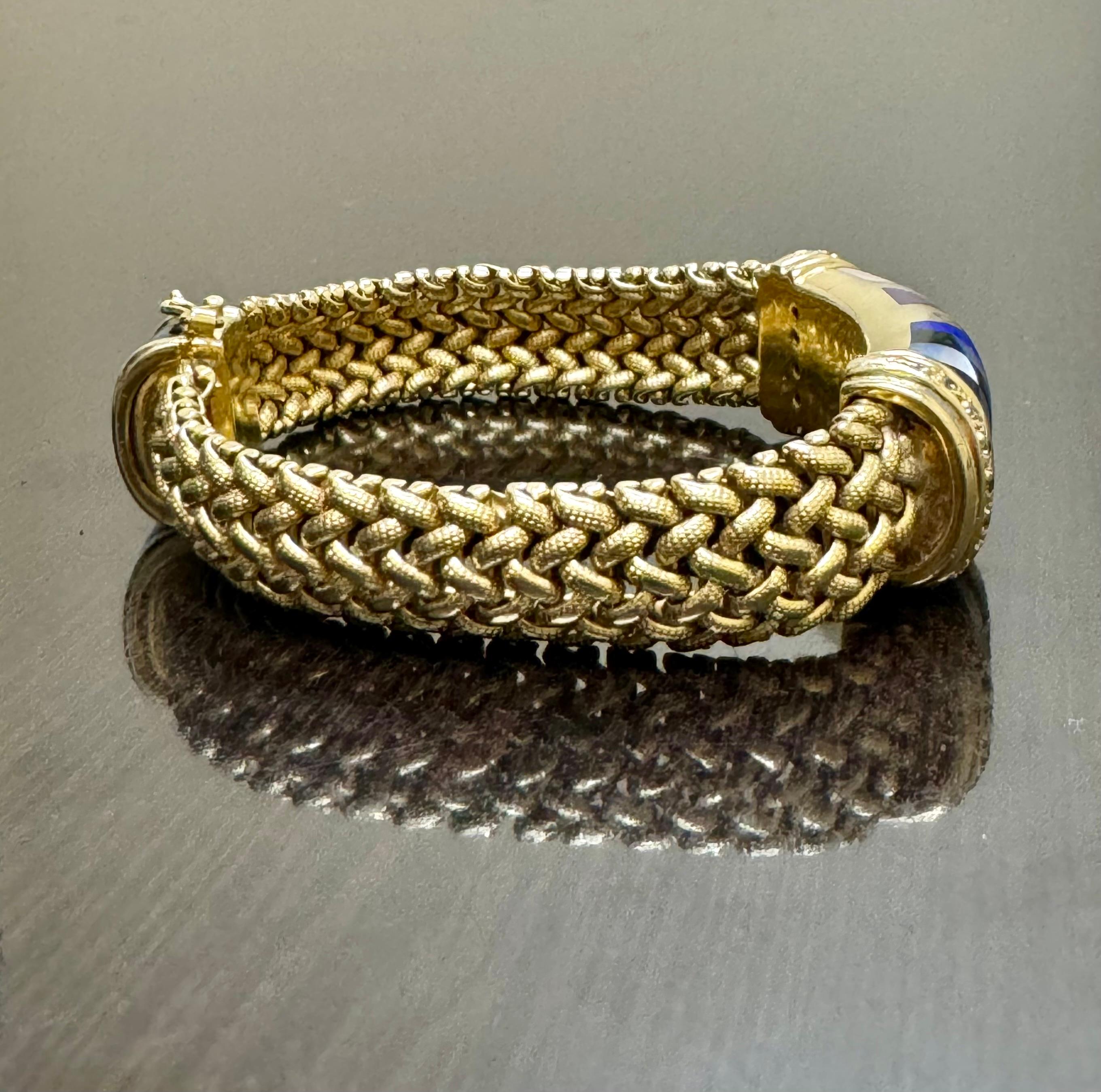 Bracciale Asch Grossbardt con intarsio di più pietre preziose in oro giallo 18 carati vintage in vendita 4