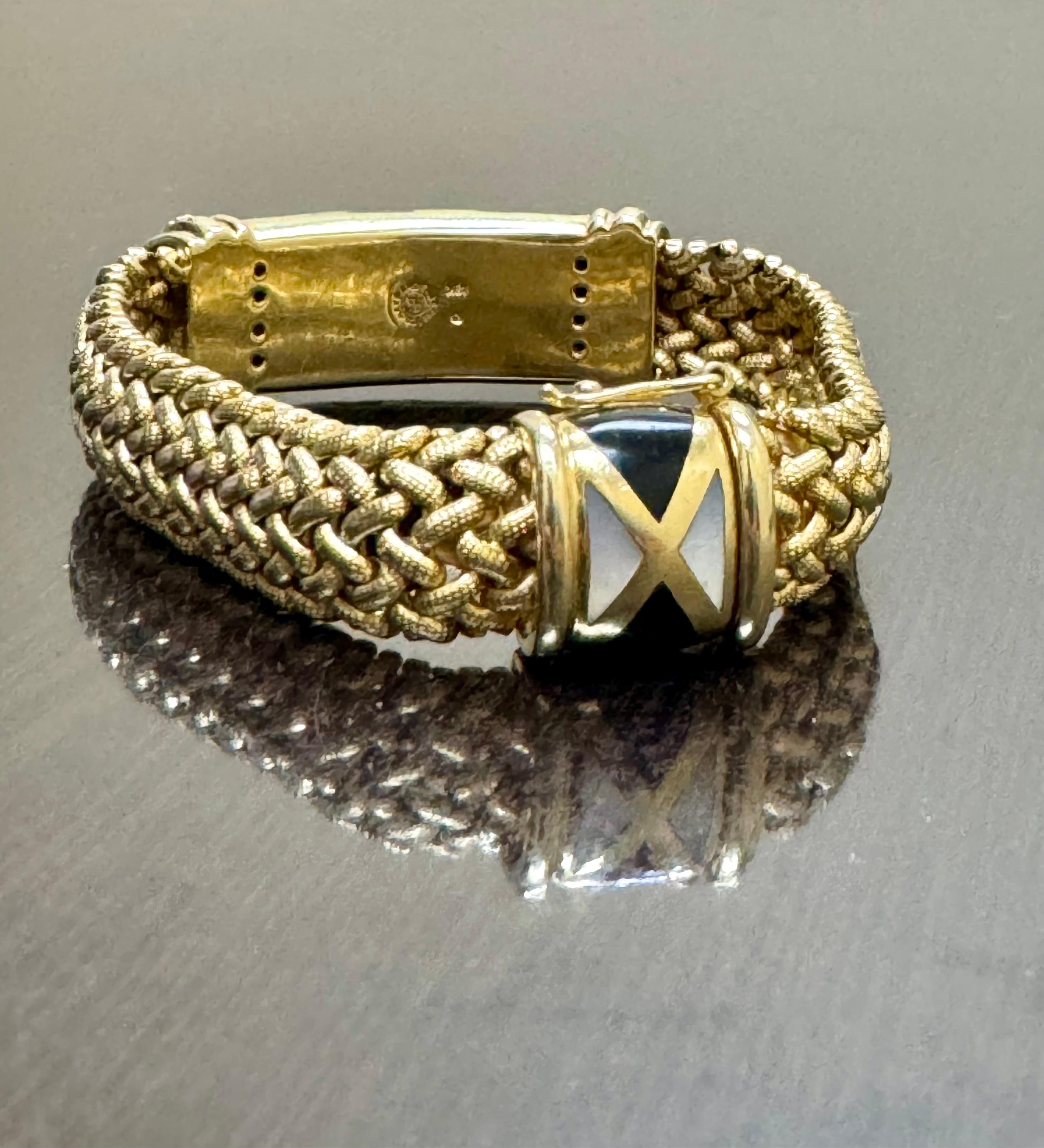 Moderno Bracciale Asch Grossbardt con intarsio di più pietre preziose in oro giallo 18 carati vintage in vendita