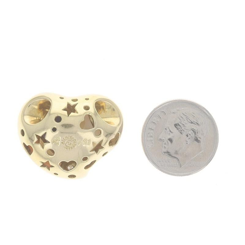 Asch Grossbardt Multi-Stone Heart Face Slide Pendentif Yellow Gold 14k Inlay.18ctw Pour femmes en vente