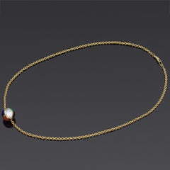 Asch Grossbardt Multi-Stone Yellow Gold Ball Slider Pendant Necklace