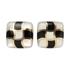 Boucles d'oreilles Asch Grossbardt en onyx et nacre