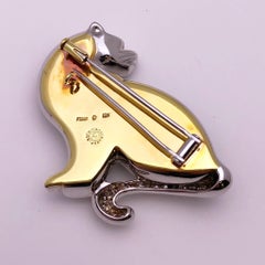 Asch Grossbardt Spilla Leopardo in platino e oro 18KT con onice e madreperla