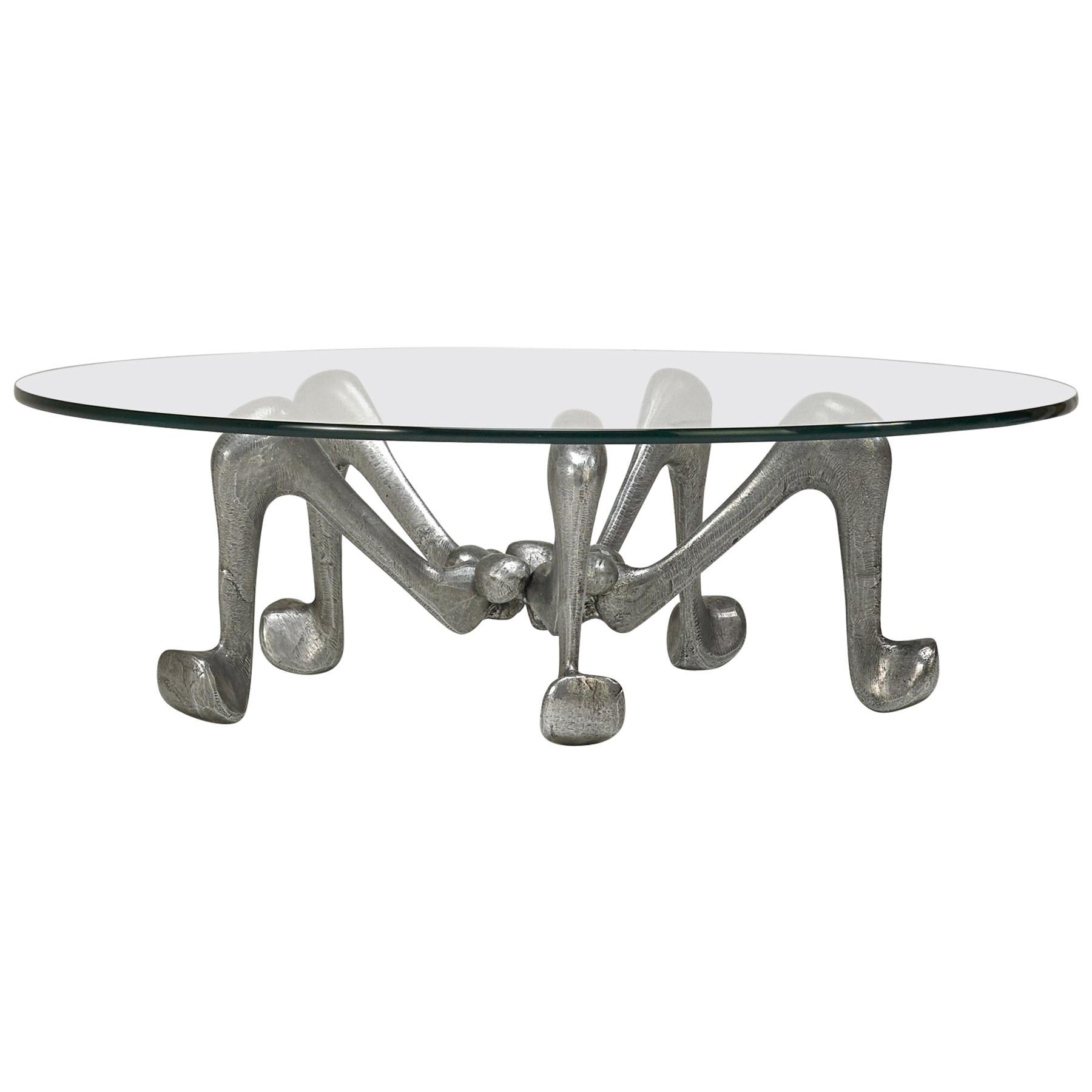 Aschenputtel in Paradise Cocktail table. Chicago, 2018. Patinated Cast Aluminum-Magnesium and Glass.
Provenance: Collection of the artist. Signed.
Measurements; 36 
