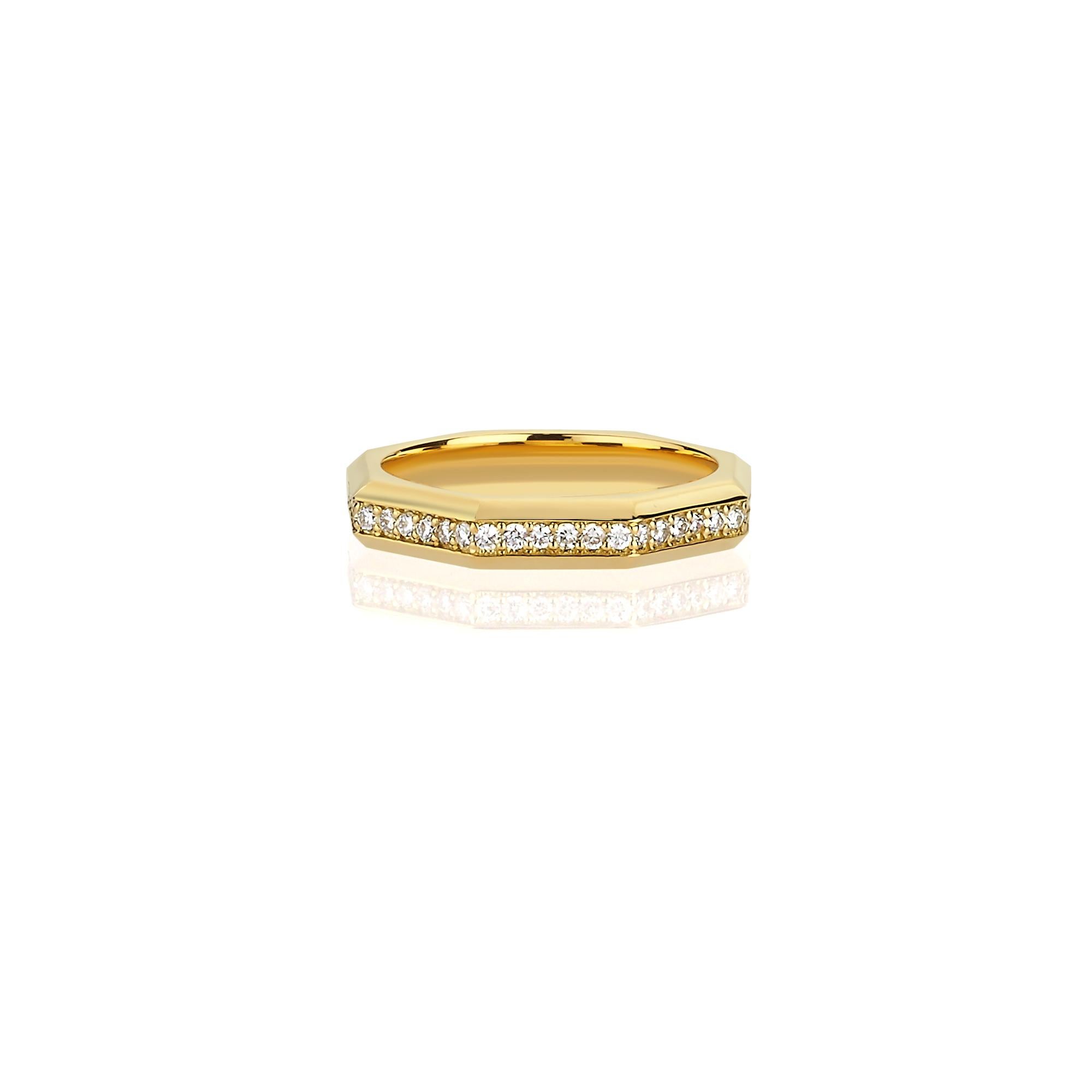 For Sale:  Ascher Celestial 18K Yellow Gold Ring with Diamond 2
