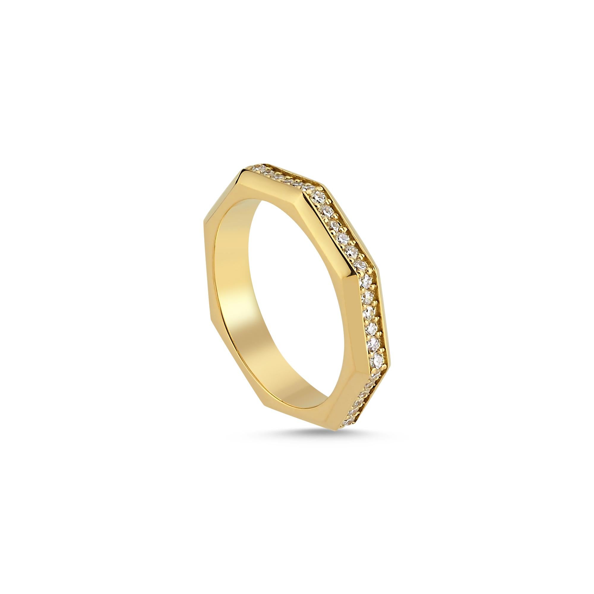 For Sale:  Ascher Celestial 18K Yellow Gold Ring with Diamond 3