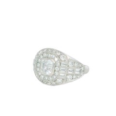 Ascher Cut Diamond Cluster Ring in Platinum ~2.79ctw Art Deco Style Size 6.25