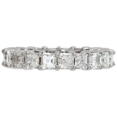 Ascher cut diamond platinum eternity band