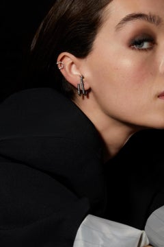 Ascher Luminescence  Earcuff 18K Gold Black Plated Diamond 0, 11 Carat