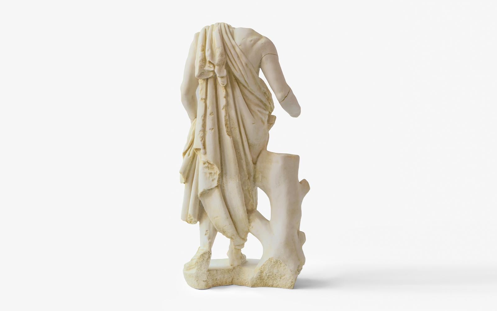 Classical Greek Asclepius Statue Made with Compressed Marble Powder 'Ephesus Museum' For Sale