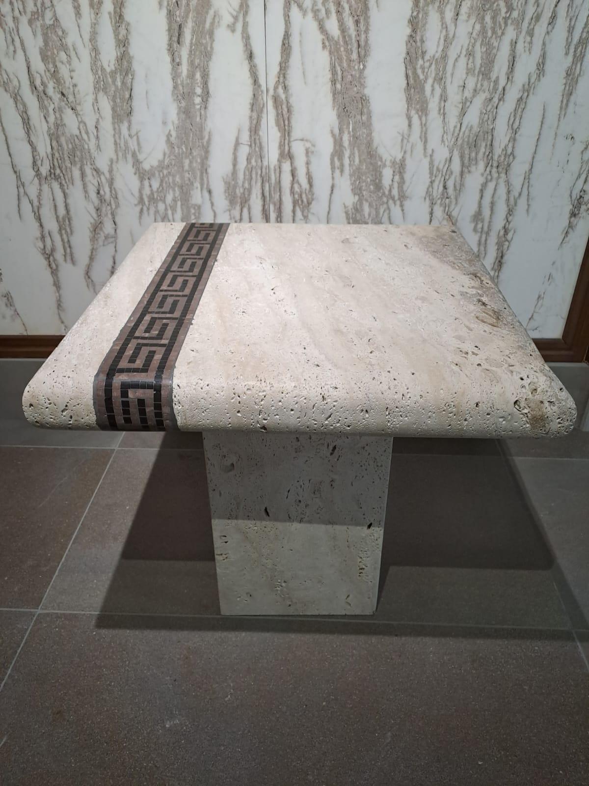 Ascolane Travertine Coffee Table In New Condition For Sale In Maywood, NJ