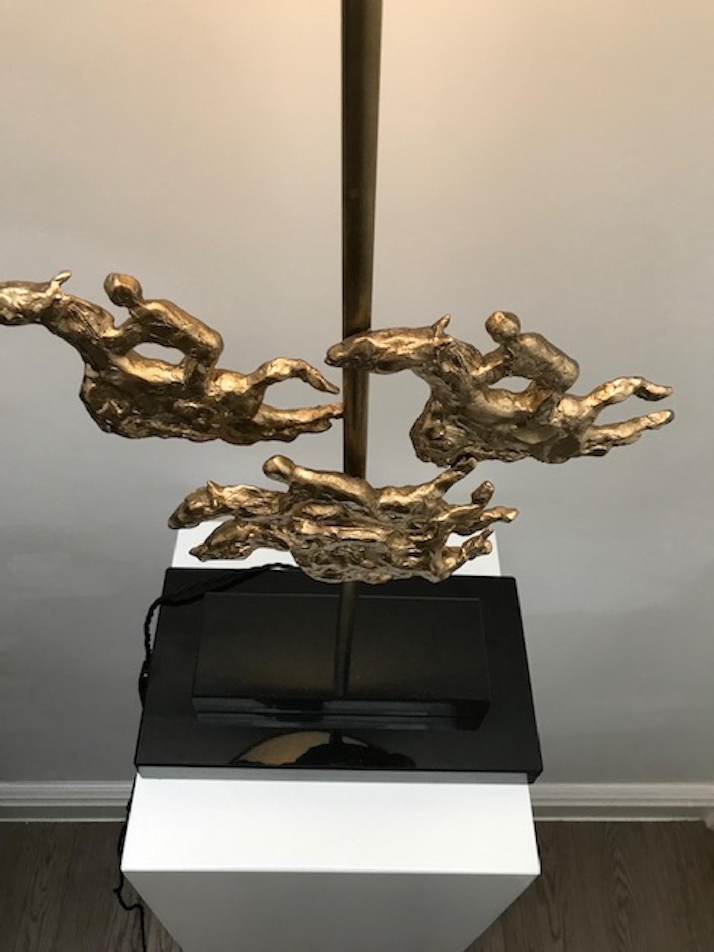Hand-Crafted 'Ascot' - Bronze sculptural table lamp. One of a kind For Sale
