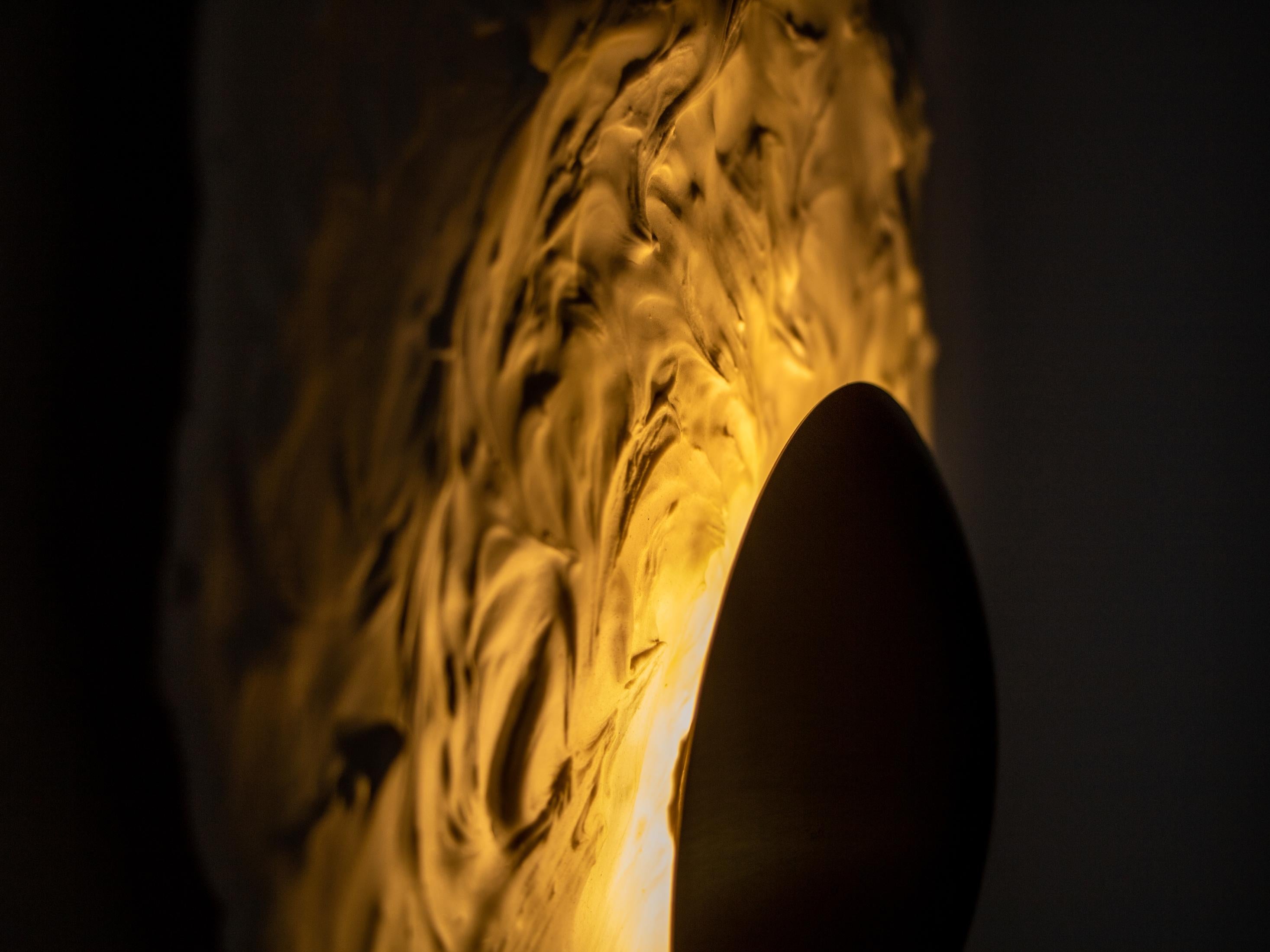 Metal Asea 9 Porcelain Sconce, Wall Light handmade by Ceren Gurkan For Sale