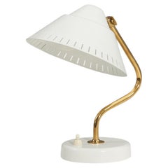 ASEA, Adjustable Table Lamp, Brass, White-Lacquered Metal, Sweden, 1950s