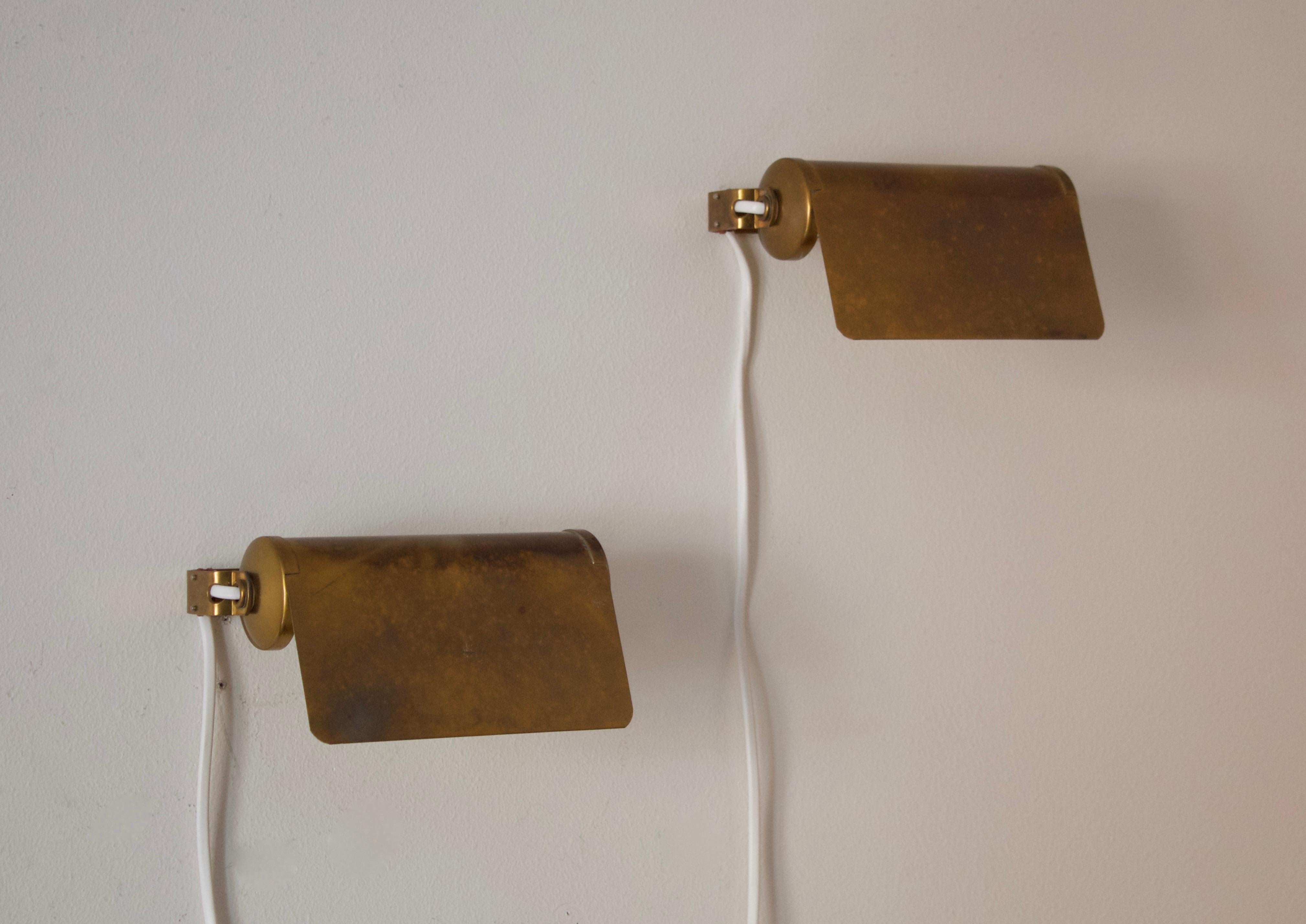 A modernist wall lights, designed and produced by ASEA, Sweden, 1940s.

 