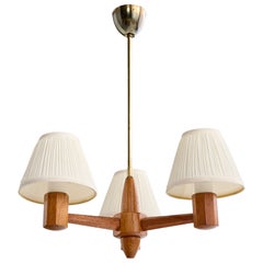 ASEA Attribution, Lustre, Teck, Laiton, Tissu, Suède, années 1950